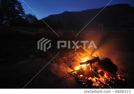 fire with long exposure on camping at night fire with long exposure on camping at night 6606321