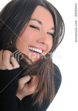 woman isolated one portrait woman isolated one portrait 6606944