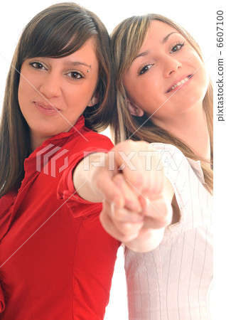 two young girls isolated on white two young girls isolated on white 6607100