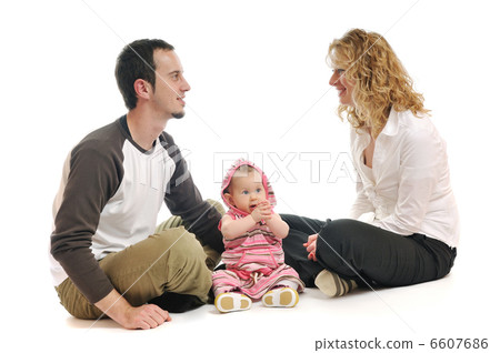 happy young family together in studio happy young family together in studio 6607686