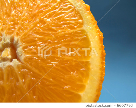 sliced orange macro with blue background sliced orange macro with blue background 6607793