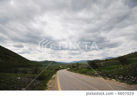 countryroad adventure with beautiful sunset 6607829