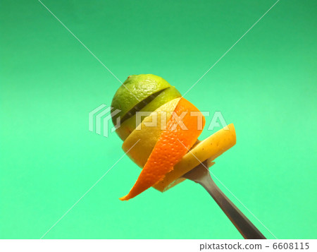orange and lemon slices on fork orange and lemon slices on fork 6608115