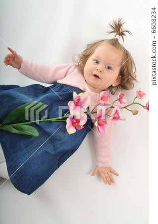 baby isolated one baby isolated one 6608234