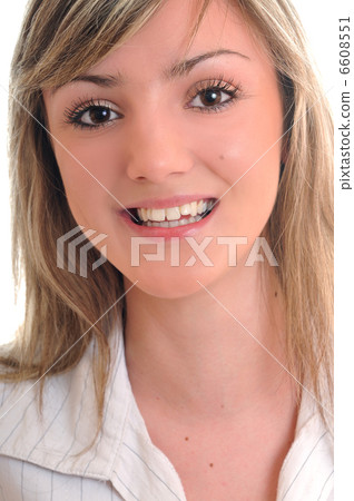 party woman isolated with wind in hair party woman isolated with wind in hair 6608551