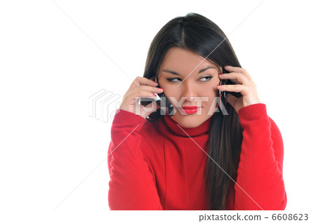 young woman talk on cellphone young woman talk on cellphone 6608623