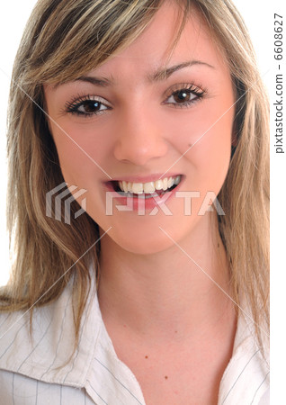 party woman isolated with wind in hair party woman isolated with wind in hair 6608627