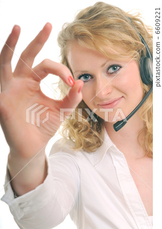 headset woman headset woman 6609221