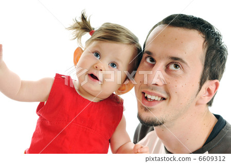 young father play with beautiful daughter 6609312