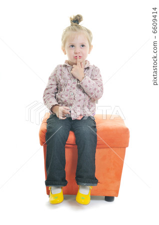 little girl isolated little girl isolated 6609414