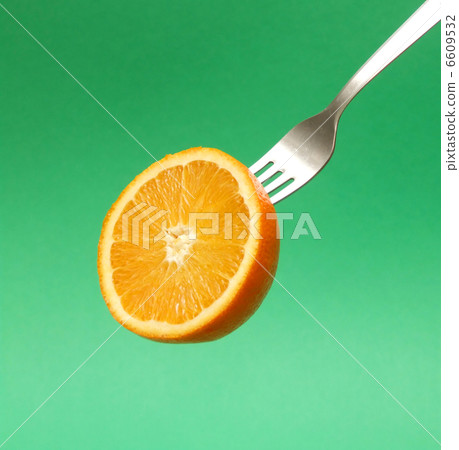 orange on fork orange on fork 6609532
