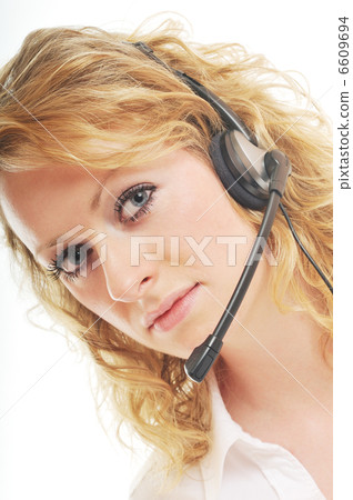 business woman headset 6609694