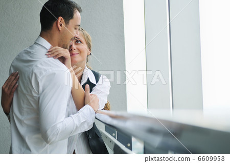 romantic happpy couple on balcony romantic happpy couple on balcony 6609958
