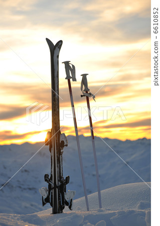 mountain snow ski sunset mountain snow ski sunset 6610852
