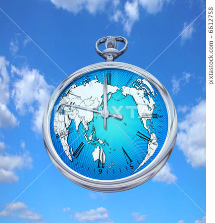 World map and watch 6612758