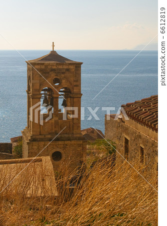 Medieval walled town of Monemvasia, Greece 6612819