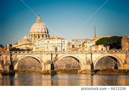 Tiber and St. Peter's cathedral, Rome Tiber and St. Peter's cathedral, Rome 6613206