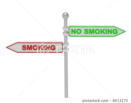 Signs with red "SMOKING" and green "NO SMOKING" Signs with red "SMOKING" and green "NO SMOKING" 6613275