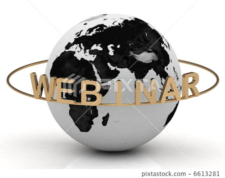 Gold Webinar and ring, abstraction of the inscription around the earth Gold Webinar and ring, abstraction of the inscription around the earth 6613281