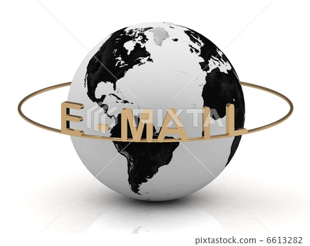E-MAIL inscription in gold letters 6613282