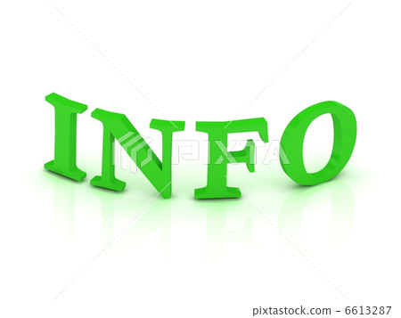 INFO sign with green letters INFO sign with green letters 6613287