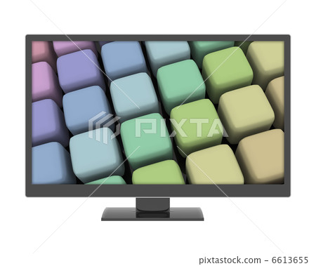Screen showing cube Screen showing cube 6613655
