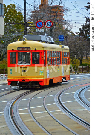 Iyo railroad tram (Ehime Prefecture Matsuyama city) 6614132