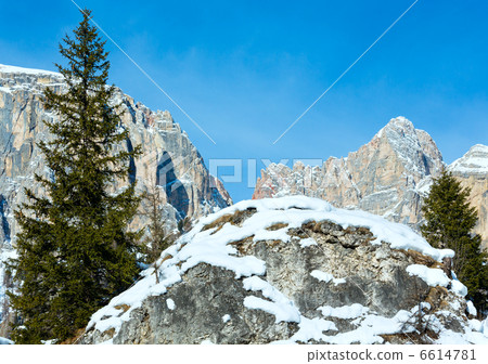 Beautiful winter rocky mountain landscape. Beautiful winter rocky mountain landscape. 6614781