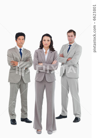 Confident tradesteam with arms folded 6623801