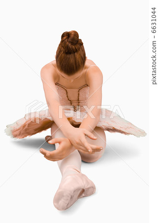 Sitting ballerina doing stretches Sitting ballerina doing stretches 6631044