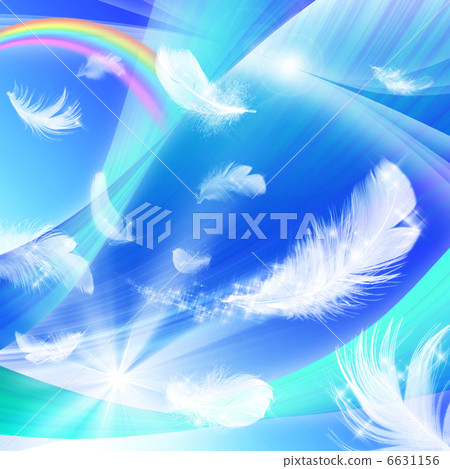 Rainbow and the sun shining feathers in the blue sky 6631156