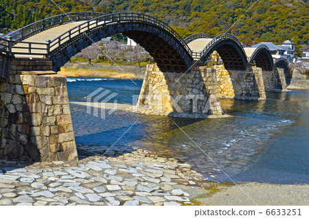 "Kintai Bridge" seen from the left bank (Iwakuni, Iwakuni-shi, Yamaguchi) 6633251