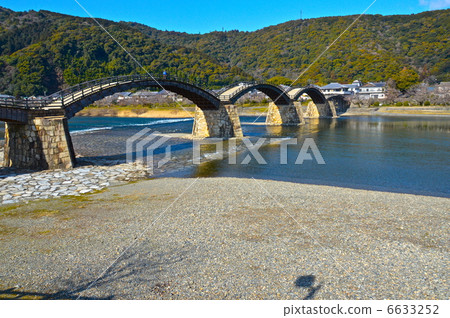 從左岸看到的“金泰橋”（山口縣岩國市岩國市） 6633252