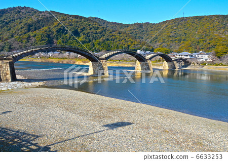 從左岸看到的“金泰橋”（山口縣岩國市岩國市） 6633253