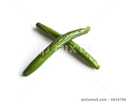 2 cucumbers with flowers 2 cucumbers with flowers 6634786