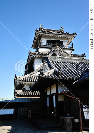 高知城堡城堡塔輝煌的早春和本丸Goten 6634992