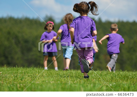 happy kids group have fun in nature happy kids group have fun in nature 6636473
