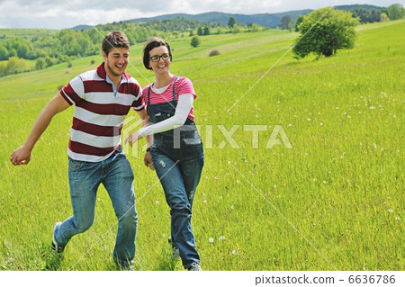 romantic young couple in love together outdoor romantic young couple in love together outdoor 6636786