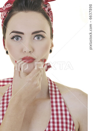 beautiful young woman isolated on white 6637898