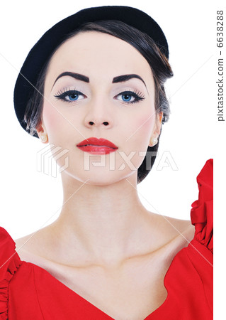 beautiful young woman isolated on white 6638288