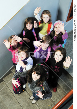 happy children group in school happy children group in school 6639785