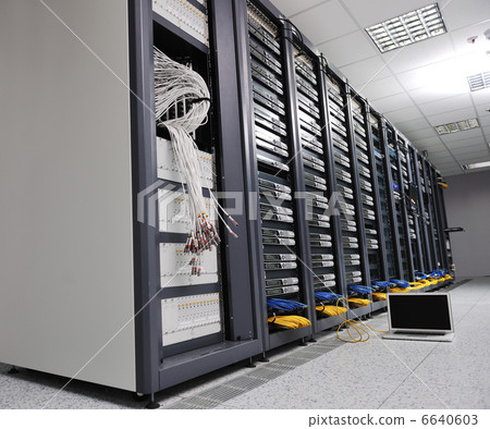 laptop computer at server network room 6640603