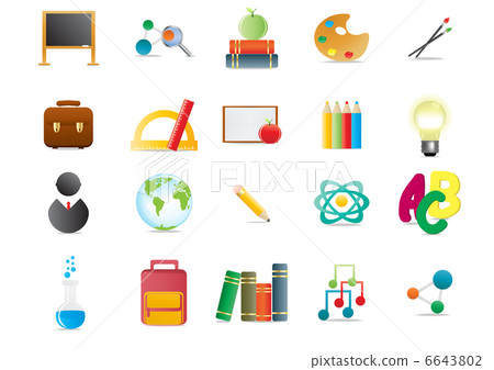 Collection of scholastic icons, vector illustration 6643802