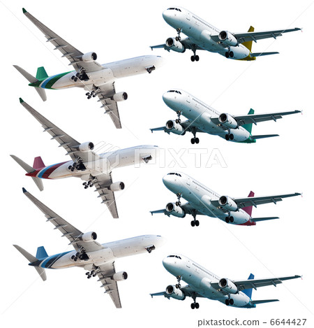 Rel jet planes set, isolated on white background 6644427