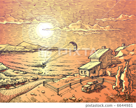 Sunset Kite-surfing Sunset Kite-surfing 6644981