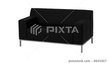 modern black leather sofa isolated against white background modern black leather sofa isolated against white background 6645807