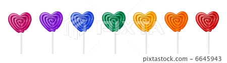 colorful heart shape lollipop on white background 6645943