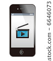 Black smartphone with video playback icon Black smartphone with video playback icon 6646073