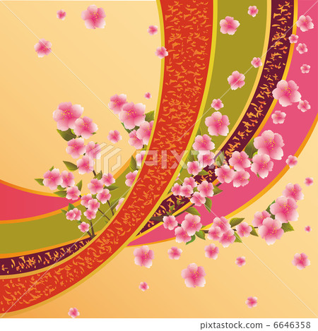 Colorful background with sakura blossom - yapanese cherry tree Colorful background with sakura blossom - yapanese cherry tree 6646358