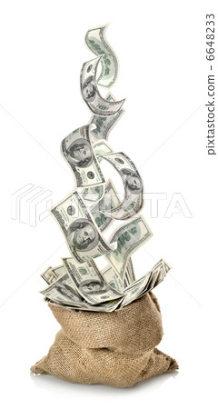 Falling dollars in the bag Falling dollars in the bag 6648233